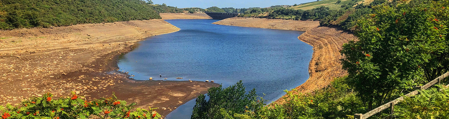 Reservoir with low water levels