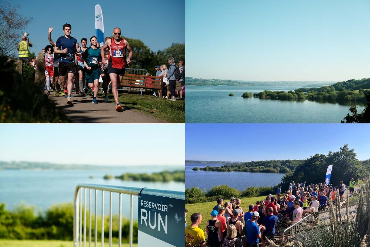 Roadford reservoir run image collage