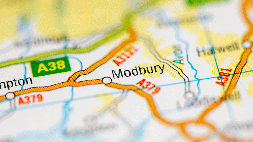 Small map of Modbury