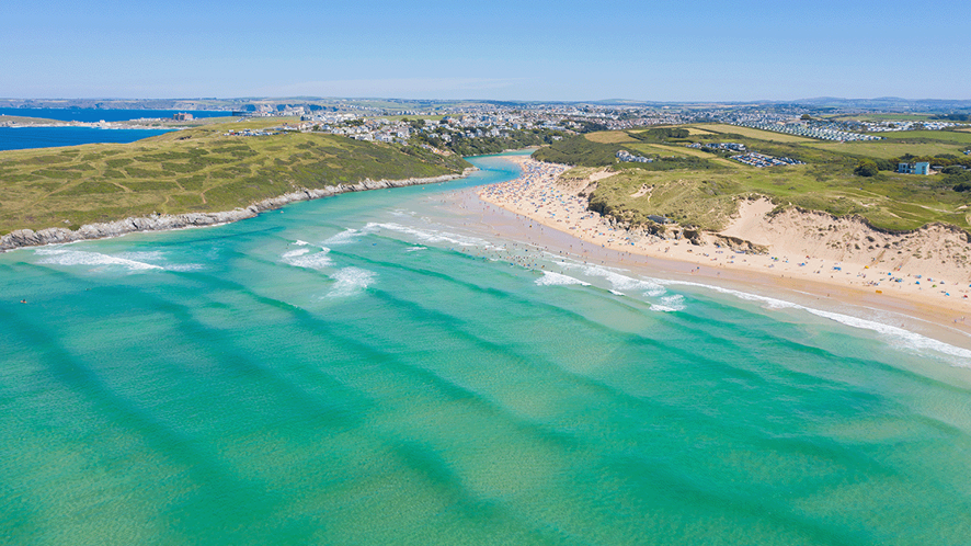 Picture of a blue Cornish beach 